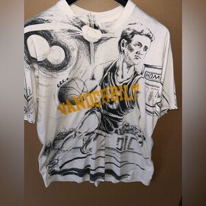 Vintage Vanderbilt University Commodores Basketball Shirt XL White Black Great